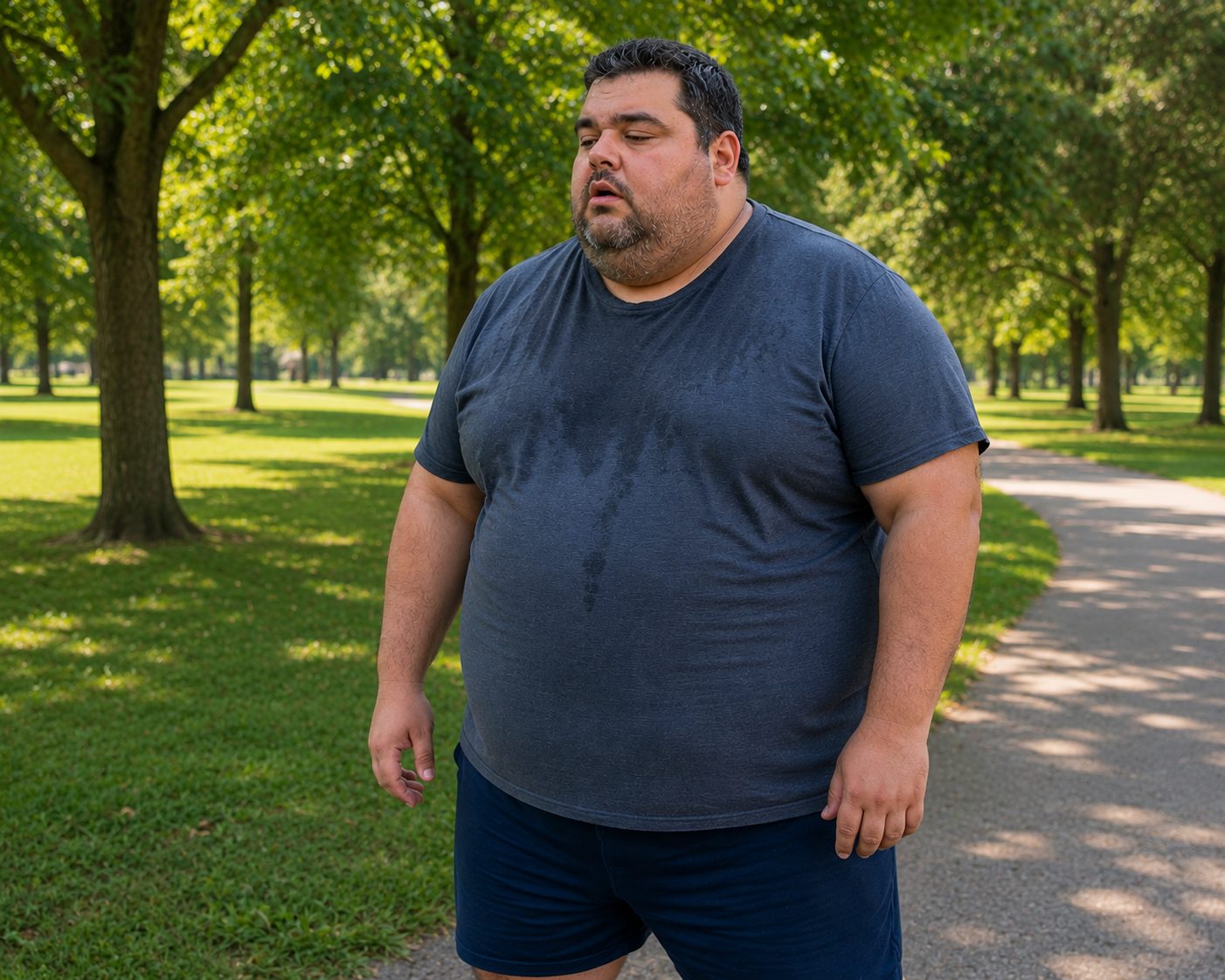 Man with sleep apnea exercising