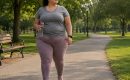 Woman with metabolic syndrome walking
